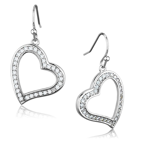 Heart Shaped Earrings with AAA Grade Cubic Zirconia