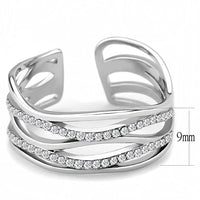 Load image into Gallery viewer, DA047 - High polished (no plating) Stainless Steel Ring with AAA Grade