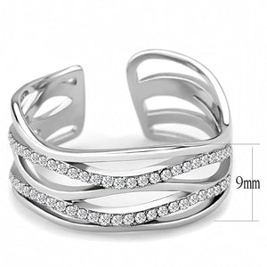 DA047 - High polished (no plating) Stainless Steel Ring with AAA Grade
