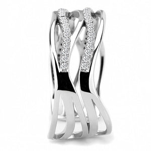 DA047 - High polished (no plating) Stainless Steel Ring with AAA Grade