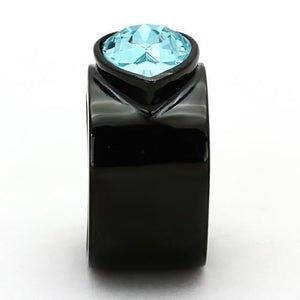TK1363 - IP Black(Ion Plating) Stainless Steel Ring with Top Grade