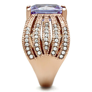 TK1490 - IP Rose Gold(Ion Plating) Stainless Steel Ring with AAA Grade