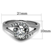 Load image into Gallery viewer, TK1529 - High polished (no plating) Stainless Steel Ring with AAA