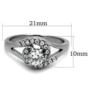 TK1529 - High polished (no plating) Stainless Steel Ring with AAA