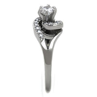 Load image into Gallery viewer, TK1529 - High polished (no plating) Stainless Steel Ring with AAA