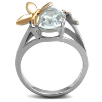 Load image into Gallery viewer, TK2135 - Two-Tone IP Rose Gold Stainless Steel Ring with AAA Grade CZ