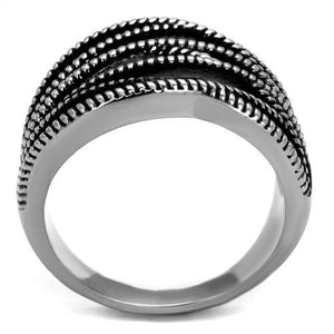 Criss Cross  High polished (no plating) Stainless Steel Ring