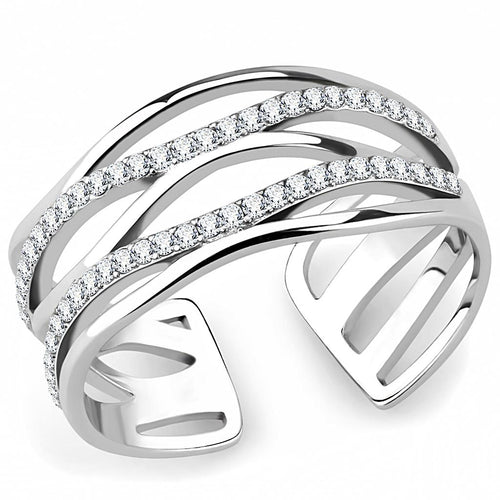 DA047 - High polished (no plating) Stainless Steel Ring with AAA Grade