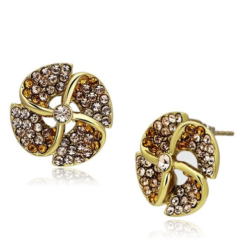 Floral Gold Plated Stud Earrings