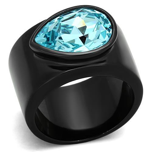 TK1363 - IP Black(Ion Plating) Stainless Steel Ring with Top Grade