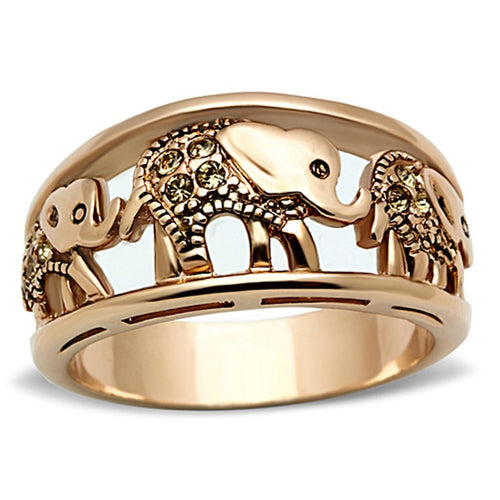 Rose Gold Plated Stainless Steel Elephant Ring