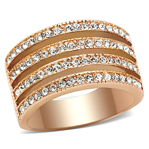 TK1492 - IP Rose Gold(Ion Plating) Stainless Steel Ring with AAA Grade