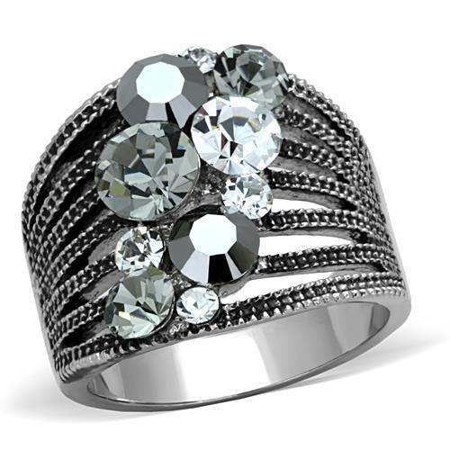 Black Diamond Colored Stainless Steel Ring