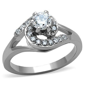 TK1529 - High polished (no plating) Stainless Steel Ring with AAA