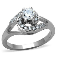 Load image into Gallery viewer, TK1529 - High polished (no plating) Stainless Steel Ring with AAA