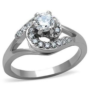 TK1529 - High polished (no plating) Stainless Steel Ring with AAA