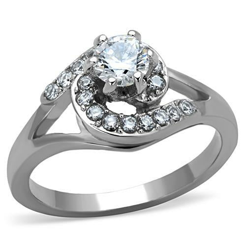 TK1529 - High polished (no plating) Stainless Steel Ring with AAA