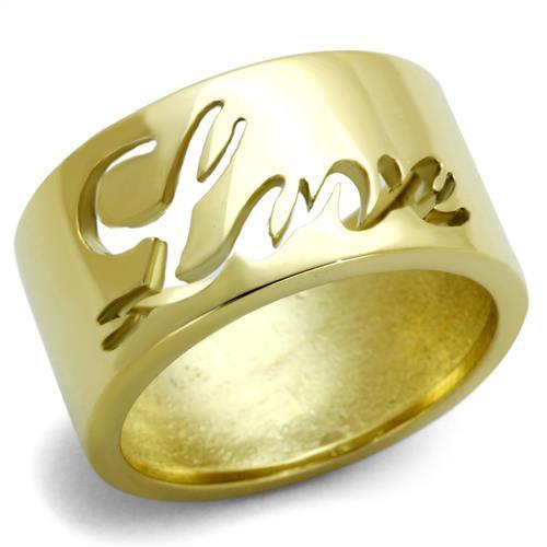 Gold Love Stainless Steel Band Ring