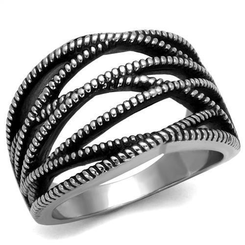 Criss Cross  High polished (no plating) Stainless Steel Ring
