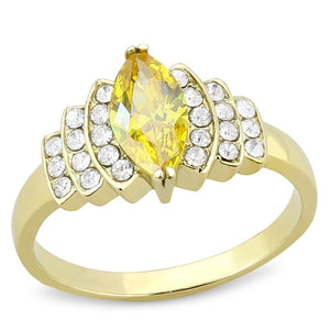 Gold Plated Ring with Topaz AAA Grade Cubic Zirconia