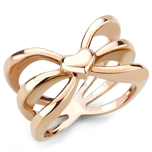 Butterfly Style Rose Gold Stainless Steel Ring