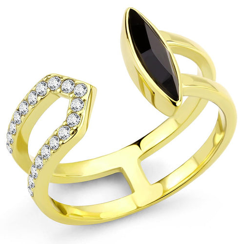 Gold-Plated Open Stainless Steel Ring