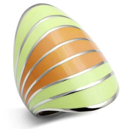TK504 - High polished (no plating) Stainless Steel Ring with Epoxy  in