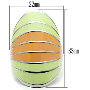TK504 - High polished (no plating) Stainless Steel Ring with Epoxy  in