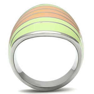TK504 - High polished (no plating) Stainless Steel Ring with Epoxy  in