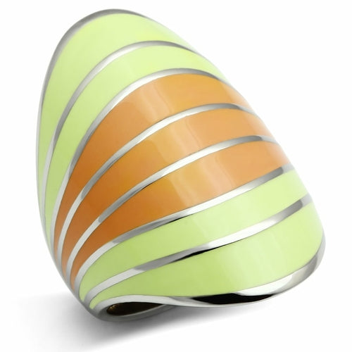 TK504 - High polished (no plating) Stainless Steel Ring with Epoxy  in