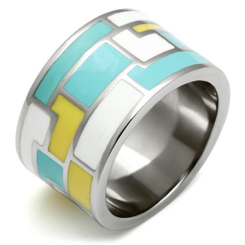 Stainless Steel Ring with Multi-Color Epoxy Coating