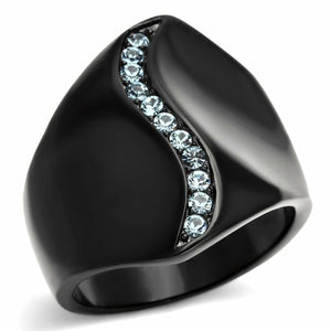 TK991 - IP Black(Ion Plating) Stainless Steel Ring with Top Grade