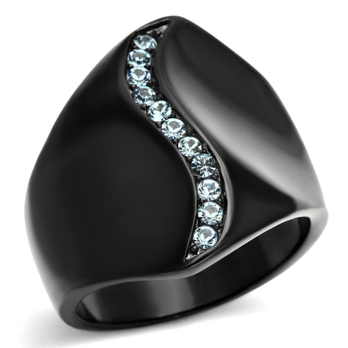 TK991 - IP Black(Ion Plating) Stainless Steel Ring with Top Grade